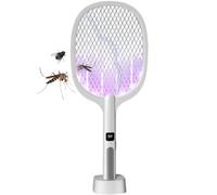 Mateju Electric Fly Swatter Racket Rechargeable, Electric Bug Zapper Usb Rechargeable Mosquito Bat Large Surface Racket Mosquito for Home Indoor & Outdoor (991G)