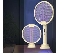 Mateju Electric Fly Swatter Racket Rechargeable, Electric Bug Zapper USB Rechargeable Mosquito Bat Large Surface Racket Mosquito for Home Indoor & Outdoor (XH-42-Green)