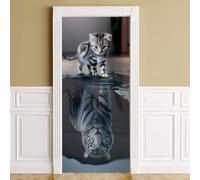 Mateju Front Door Decoration Cover Porch, Banner Elastic Fabric Door Cover Background Stretch Gate Covering for Interior, External Festive Season House Decorative (Animals,90x210cm)