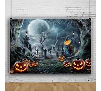 Mateju Halloween Backdrop Vinyl Photography Background, Happy Party Decorations Banner Suplies, Christmas Photo Backdrop Decorations Photo Studio Backdrop Props (5x3FT,night)