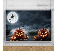 Mateju Halloween Backdrop Vinyl Photography Background, Happy Party Decorations Banner Suplies, Christmas Photo Backdrop Decorations Photo Studio Backdrop Props (4x2.5FT,pumpkin)