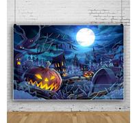 Mateju Halloween Backdrop Vinyl Photography Background, Happy Party Decorations Banner Suplies, Christmas Photo Backdrop Decorations Photo Studio Backdrop Props (10x6.5FT,scary d)