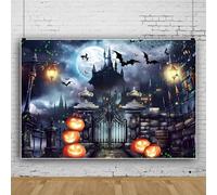 Mateju Halloween Backdrop Vinyl Photography Background, Happy Party Decorations Banner Suplies, Christmas Photo Backdrop Decorations Photo Studio Backdrop Props (10x7FT,scary a)