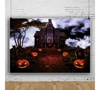 Mateju Halloween Backdrop Vinyl Photography Background, Happy Party Decorations Banner Suplies, Christmas Photo Backdrop Decorations Photo Studio Backdrop Props (6x4FT,scary w)
