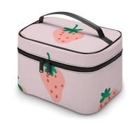Mateju Makeup Bag, Cute Strawberry Toiletry Bag, Travel Makeup Bag, Portable Pouch Organizer for Students, Case Toiletries Storage Bag Beauty Makeup Travel Accessory (Pink)