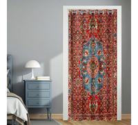 Mateju Mandala Pattern Single Door Curtain, Fashion Eyelet Blackout Curtains, 1 Panel Thermal Insulation Drapes, Privacy Blinds for Partition, for Bedroom Closet, Hallway (Red 1,120x200cm)