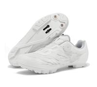 Mateju Mens Womens MTB Cycling Shoes,Mountain Bike Shoes Compatible with 2-Bolts Pedals SPD Cleats Indoor Outdoor Cycle Riding Biking Unisex Sneakers -A19 (White,6.5)