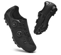Mateju Mens Womens MTB Cycling Shoes,Mountain Bike Shoes Compatible with 2-Bolts Pedals SPD Cleats Indoor Outdoor Cycle Riding Biking Unisex Sneakers -Model-A5 (Black,6.5)