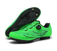 Mateju Mens Womens MTB Cycling Shoes,Mountain Bike Shoes Compatible with 2-Bolts Pedals SPD Cleats Indoor Outdoor Cycle Riding Biking Unisex Sneakers -A19 (Green,4)
