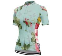 Mateju Modern Floral Style Cycling Jersey Women, Cycling Clothing Road Cycle Bicycle Mountain Bike Shirts with Zipper and Pockets, Ladies Summer Breathable Women's Dirt Bike Shirts (Leaves,L)