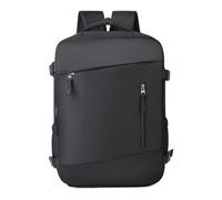 Mateju Monochrome Cabin Bag Backpack with Shoes Compartment, Carry On Flight Backpack, Men Woman Underseat Rucksack, Hand Luggage Bag Casual Daypack, for Travel Work School (Black,40x30x20cm)