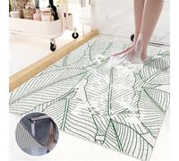 Mateju Non Slip Loofah Shower Mat with Drain, Quick Dry Washable PVC Bath Shower Mats Anti Slip, Suitable for Wet Surfaces Bathroom Tub and Inside & Outside (Tropical Plant F,60x80cm)