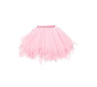 Mateju Pink Tutu Skirts for Women Plus Size, 80's Women's Tulle Mesh A-line Skirt Ladies Adult Tutus with Waist Elasticated for Dress-up Parties, Halloween Party, Dancing