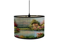Mateju Pleated Lamp Shade Fabric Lampshade Replacement for Table Lamp Floor Lamp Pendant Light Modern Nordic Home Decor for Bedroom Living Room Hallway (Retro Style 13,30x30x20CM)