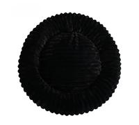 Mateju Plush Donut Pet Bed, Fluffy Pet Cushion Stripe Style Thick Warm Soft Plush Dog Cat Bed for Indoor Calming Puppy Kitten Petbed with Non Slip Bottom, for Small Medium (Black,80cm)