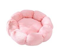 Mateju Plush Pet Bed, Fluffy Pet Cushion Thick Warm Soft Plush Dog Cat Bed for Indoor Flower Shape Calming Puppy Kitten Petbed with Non Slip Bottom, Washable, for Small Medium (Pink A,50cm)