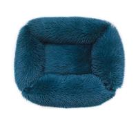Mateju Plush Pet Bed Rectangle, Fluffy Pet Cushion Thick Warm Soft Plush Dog Cat Bed for Indoor Calming Puppy Kitten Petbed with Non Slip Bottom, for Small Medium (Navy Blue A,XS 43x35cm)