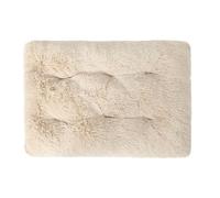 Mateju Plush Pet Bed Rectangle, Fluffy Pet Cushion Thick Warm Soft Plush Dog Cat Bed for Indoor Calming Puppy Kitten Petbed with Non Slip Bottom for Small Medium (Beige,XS 45x30cm)
