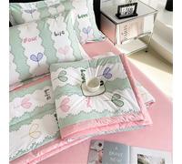 Mateju Quilted Bedspread Throw, Single Double King Modern Patterned Bedspreads Quilt Coverlets Summer Lightweight Reversible Coverlet for Bedroom Decor (Light Green,100 * 150cm)