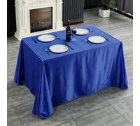 Mateju Rectangular Table Cover, Satin Material Table Skirt, Cocktail Tablecloth Wedding Banquets Birthday Party Bar Hotel Event Festival Meeting Outdoor Decoration (Royal Blue,180x260cm)