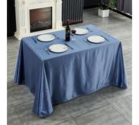 Mateju Rectangular Table Cover, Satin Material Table Skirt, Cocktail Tablecloth Wedding Banquets Birthday Outdoor Party Bar Hotel Event Festival Meeting Decoration (Gray-blue,180x320cm)