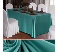 Mateju Rectangular Table Cover, Solid Color Satin Material Table Skirt, Cocktail Tablecloth Wedding Banquets Birthday Outdoor Party Bar Hotel Event Festival Meeting (Lake Blue,120x180cm)