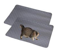 Mateju Reusable Pee Pads for Dogs, 2 Pieces Washable Puppy Training Pad Pets Dogs Cats Non-Slip Mat Super Absorbent Leak Proof Food Bowl Mats for Travel Training Pad Indoor (70x100CM,anthracite)