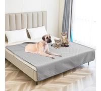Mateju Reusable Pee Pads for Dogs, Plus Size Washable Puppy Training Pad Pets Dogs Cats Non-Slip Mat Super Absorbent Leak Proof Food Bowl Mats for Travel Outdoors Indoor (Gray,101x127cm)