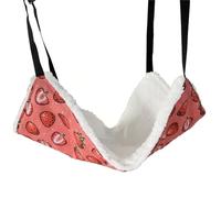 Mateju Reversible Pet Cage Hammock, Hanging Bed Cage for Small Animals, Breathable Pet Hammock for Guinea Pig Parrot Squirrel Hamster Playing Sleeping Hanging Beds (Red,L-55x45cm)