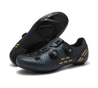 Mateju Road Cycling Shoes for Men Women with Compatible Bike SPD,Unisex Non-Slip Bicycle Riding Spin Shoes Indoor Road Rcing Bikes Shoe with Delta Cleats Pre-Installed -2021 (Black Green,8)