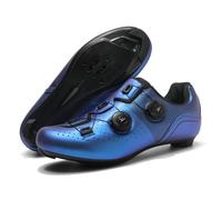 Mateju Road Cycling Shoes for Men Women with Compatible Bike SPD,Unisex Non-Slip Bicycle Riding Spin Shoes Indoor Road Rcing Bikes Shoe with Delta Cleats Pre-Installed -Model-A5 (Blue,5)