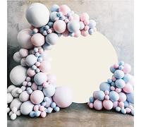 Mateju Round Arch Backdrop Cover, Backdrop Stand Cover Outdoor Party Display Props Circle Backdrop Cover for Birthday Celebration Art Photography Background (Diameter 180cm/5.9ft,Creamy-White)