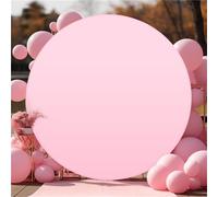 Mateju Round Backdrop Cover Solid Color Wedding Circle Stand Frame Cover Elastic Band for Birthday Party Ceremony Decor Baby Shower Photography Background Studio Props (7.5ft(230cm),Pink)
