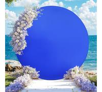 Mateju Round Backdrop Cover Solid Color Wedding Circle Stand Frame Cover Elastic Band for Birthday Party Ceremony Decor Baby Shower Photography Background Studio Props (7.2ft (220cm),Royal Blue)