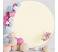 Mateju Round Backdrop Cover Stretch Solid Color Wedding Circle Stand Arch Frame Cover for Birthday Party Ceremony Decor Baby Shower Photography Background Studio Props (6.6ft (200cm),Beige)