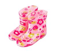 Mateju Simple Print Wellies for Boys Girls, Non-Slip Waterproof Kids Wellies, Outdoor Lightweight Toddler Rain Boots, Rain Boots for Muddy Rainy Days Home to School Walks (Floral,8)