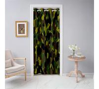 Mateju Single Door Curtain, Camouflage Pattern Blackout Curtains with Eyelets, Thermal Insulation Door Blinds, Privacy for Partition Bedroom Closet Hallway Window (Dark Green,120x200cm)