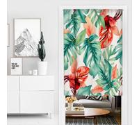 Mateju Single Door Curtain, Fashion Blackout Rod Pocket Curtains, 1 Panel Thermal Insulation Drapes, Privacy Blinds for Partition, for Bedroom Closet, Hallway (Monstera deliciosa 01,180x200cm)