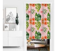 Mateju Single Door Curtain, Fashion Blackout Rod Pocket Curtains, 1 Panel Thermal Insulation Drapes, Privacy Blinds for Partition, for Bedroom Closet, Hallway (Monstera deliciosa 04,150x200cm)