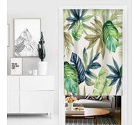 Mateju Single Door Curtain, Fashion Blackout Rod Pocket Curtains, 1 Panel Thermal Insulation Drapes, Privacy Blinds for Partition, for Bedroom Closet, Hallway (Monstera deliciosa 02,120x180cm)