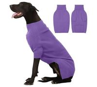 Mateju Small Dog Jumper, Dog Jumpers Medium Size Large, Long Sleeves Fleece Puppy Sweater Warm Knit Coat Pullover Vest Clothes For Small Medium Large Pet Cat (Purple,5XL)
