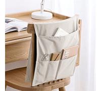 Mateju Sofa Armrest Organizer, Armchair Hanging Storage Bag with 5 Pockets, Cotton Linen Couch Recliner Caddy Pocket for TV Remote Control, Phone, Magazines, Books, Pens (Grey)