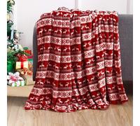 Mateju Soft Fleece Throw Blanket Christmas for Living Bedroom Extra Large Throws for Settees Armchairs Fluffy Warm Blanket for Bed, Cozy Flannel Blanket for Sofa Couch (200x200cm,Christmas)