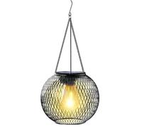 Mateju Solar Lanterns Outdoor Hanging 1/2 Pack, Solar Lanterns Outdoor Garden Waterproof IP44 Garden Lights for Outside for Patio, Lawn, Table, Fence Ornaments (Black,1pc)