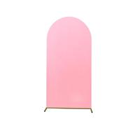 Mateju Solid Color Arch Backdrop Cover Fited Wedding Arch Stand Cover 17 Colors for Birthday Party Ceremony Decor Baby Shower Photography Background Frame Cover (6.6ft (200x100cm),Pink)