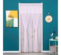 Mateju Solid Color Door Curtain, No Drilling is Required with Self Adhesivefor Curtains, 1 Panel Thermal Insulation Drapes, Privacy Blinds for Partition, for Bedroom (Love pink,100 * 200cm)