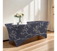 Mateju Spandex Table Covers for Trestle Table 4ft 5ft 6ft 8ft Folding, Washable Fitted Table Cloth Party, Fitted Tablecloth Rectangle for Wedding Banquets Birthday Event Festival (Dark Gray,8FT)