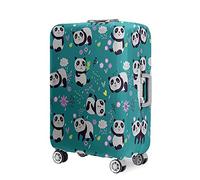 Mateju Suitcase Cover 18-32 Inch Luggage Covers Protectors, 3D Giant Panda Trolley Case Protective Cover Washable Anti-Scratch Elastic Travel Suitcase Protector (Flower,S)