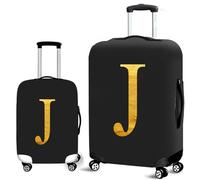 Mateju Suitcase Cover 18-32 Inch Luggage Covers Protectors, 3D Golden Letters Trolley Case Protective Cover Washable Anti-Scratch Elastic Travel Suitcase Protector (J,L)