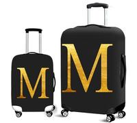 Mateju Suitcase Cover 18-32 Inch Luggage Covers Protectors, 3D Golden Letters Trolley Case Protective Cover Washable Anti-Scratch Elastic Travel Suitcase Protector (M,S)